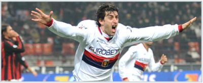 Diego Milito is happy with his goal against Milan