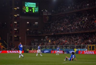 The final result of the 2nd derby of 2008-2009: Genoa wins 3-1.