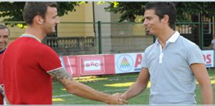 Fabrizio Preziosi and new defender Andrea Esposito