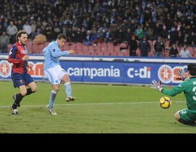 Amelia stops striker Denis of Napoli