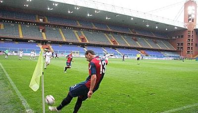 Ivan Fatic with the deciding corner against Milan in an empty stadium