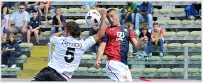 Zaccardo made a handball that gave Genoa a penalty, but the referee forgot the yellow card