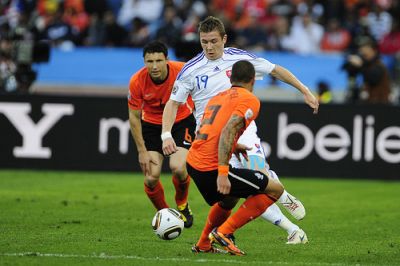 Juraj Kucka, strong (1.86, 84 kilo’s) and talented (23 years old) midfieldplayer against Holland at World-cup