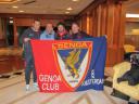 Rodrigo Palacio with the official flag of Genoa Club Amsterdam