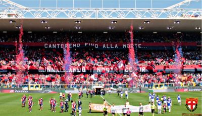 the choreografie of Distinti during the derby
